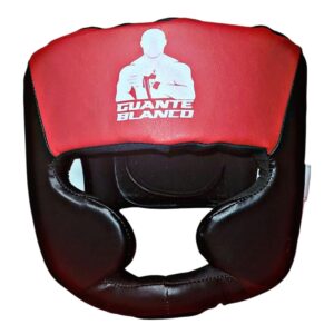 Protector de cabeza de boxeo protección de quijada negro/rojo